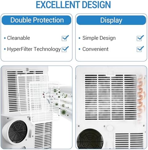 GarveeLife 14000 BTU Portable Air Conditioners with Remote Control, 3-in-1 Free Standing Cooling AC Unit with Fan & Dehumidifier, Cools Room up to 750 sq.ft, Smart/Sleep Mode, 3 Speed, 24H Timer