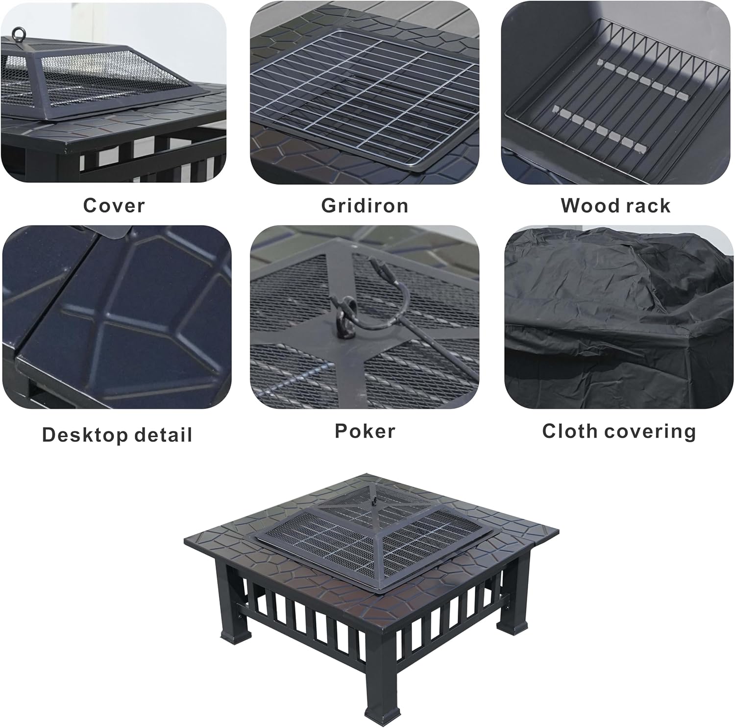 Fire Pit Table (Black)