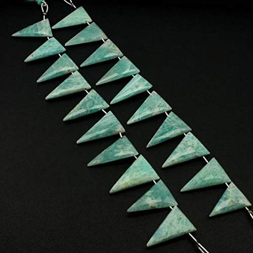13 inch natural beads strand of 28mm faceted triangle amazonite gemstone beads for DIY jewelry - necklace, bracelet, earring, ring.