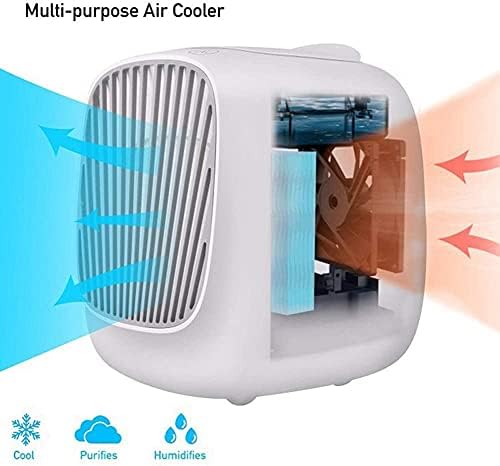 Mini Air Conditioner Portable Air Cooler 7 Colors LED USB Cooler Fan Air Cooling Fan Rechargeable Fan for Office Room