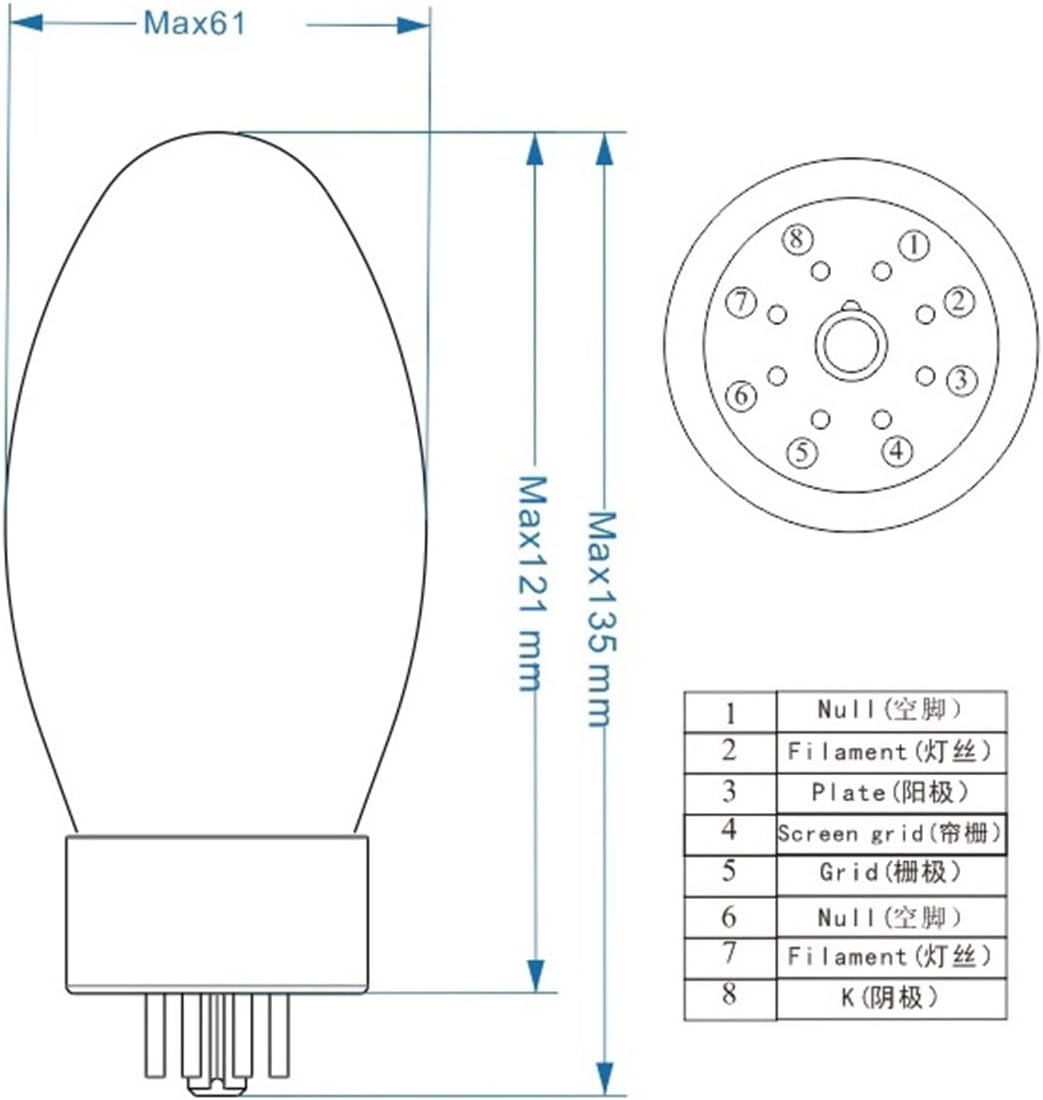 Tube KT88 Vacuum Tube HiFi Audio Tube Replaces EL34 6550 KT120 KT66 KT100 KT88 Tube DIY Amplifier kit(2 pcs)