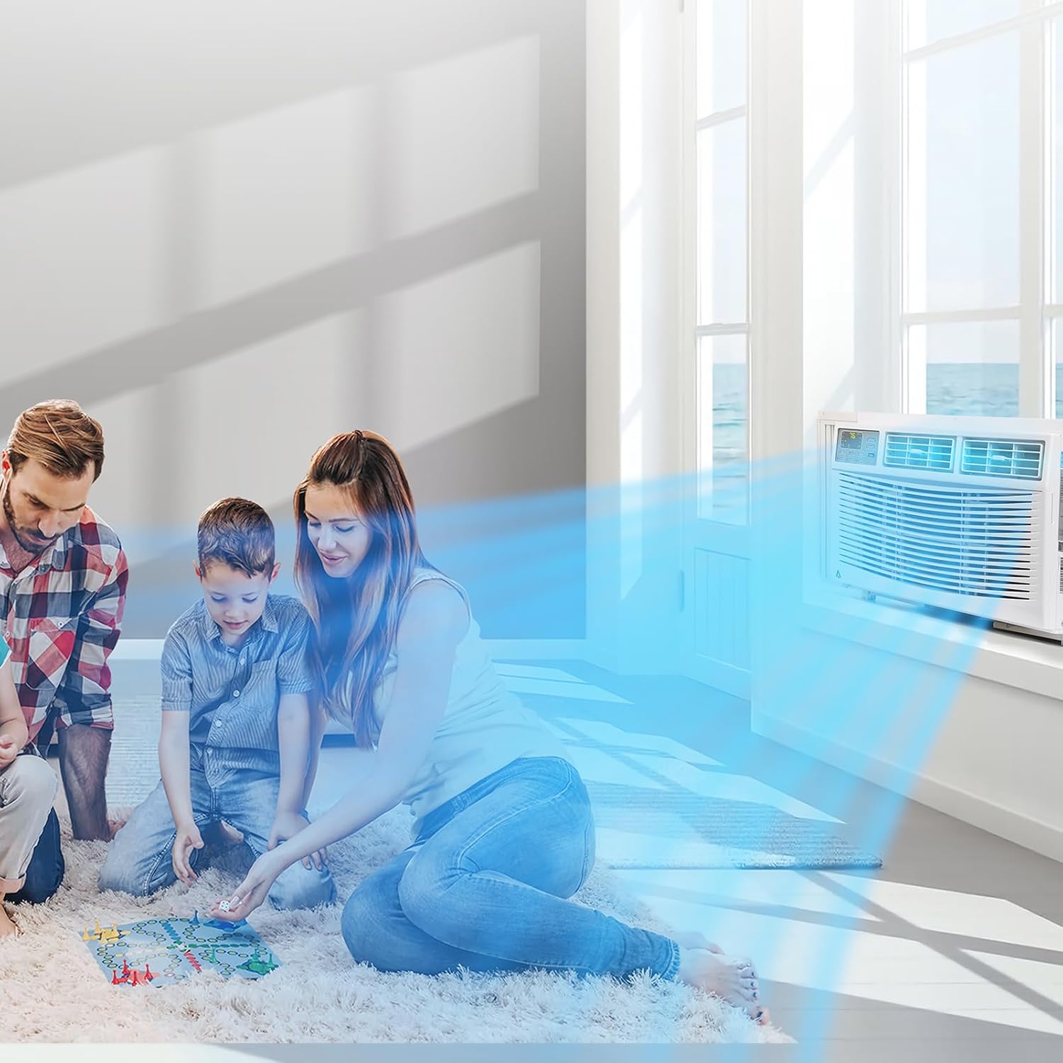 Window Air Conditioner with WiFi,8000 BTU Window Air Conditioner,Cools 350 Sq Ft,Ultra-Quiet Operation,3 Fan Speeds & Auto Restart,Effortless Temp Control,Easy Window Mount,White AC Unit for Bedrooms