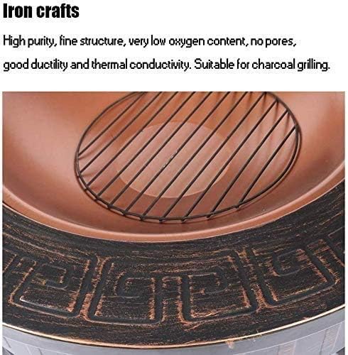 Outdoor Metal Firepit Round Table d Patio Garden Stove Wood Burning Fire Pit with Spark Screen, Log Poker and Cover,Outdoor Fire Pits