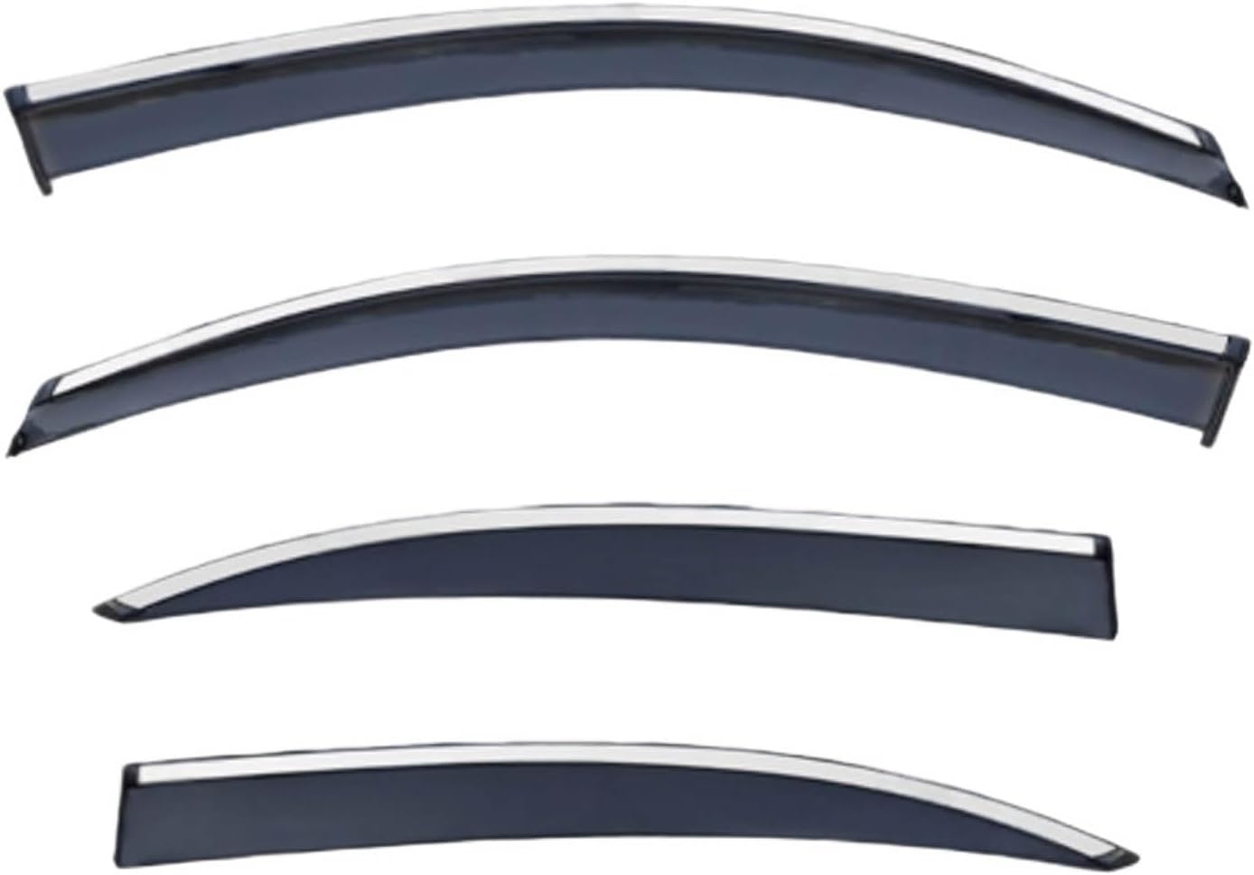 Window Deflectors for Benz C-Class Short Wheelbase MK4-W205 2015-2021, Sun Rain Guard Window Visors Vent Shades with Bright Stripes Car Accessories
