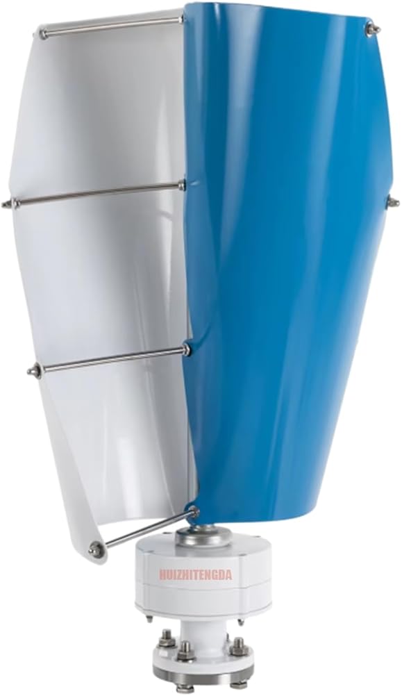 5000W Vertical Wind Turbine, Spiral 2 Blade Wind Generators for Home Use with MPPT Controller Wind Turbine Kit for Hybrid Wind Solar System(12V 24V 48V)