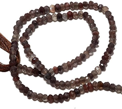 5 strands 3.5mm spessartite beads, faceted rondelle beads, spessartine garnet gemstone beads, 13.5 inch strand
