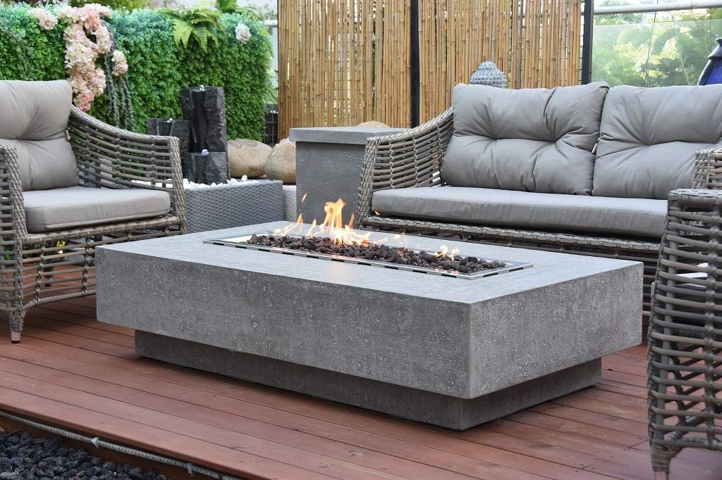 Fire Table Outdoor Fire Pit Hampton Fire Table with Elementi Brand-Propane