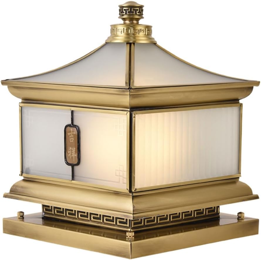 Exterior LED Lamp Fixture Outdoor Luxury Landscape Lighting Copper Post Cap Lamp Waterproof Pillar Lantern Fits 4x4, 5x5 Or 6x6 Wooden Posts Pathway, Deck, Pack of 1