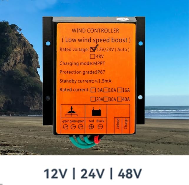  12V 24V 48V MPPT 3000W-6000W Low Wind Speed Charge Controller with Voltage Display for Horizontal Vertical Wind Turbine Generator