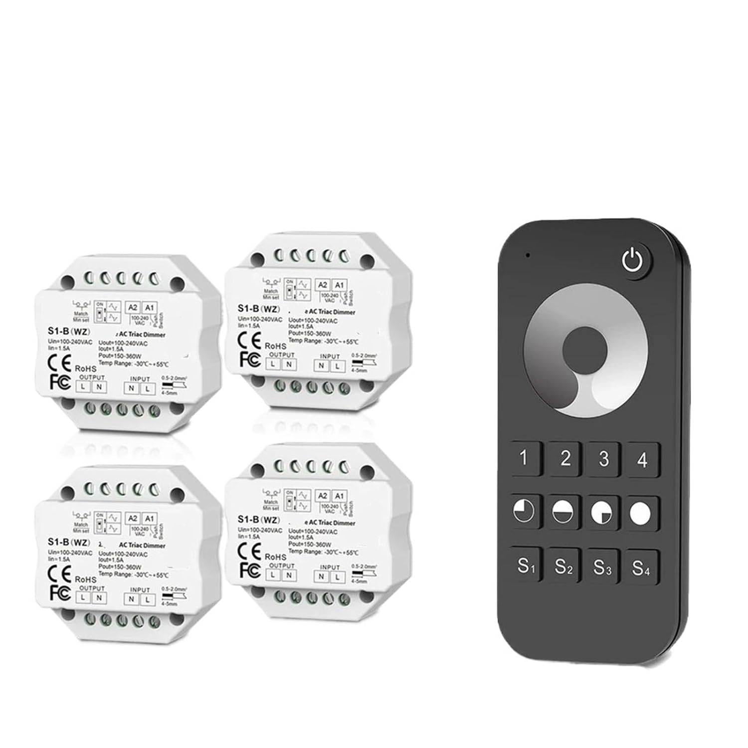 3.0 AC thyristor dimmer 110V 220V 230V LED Light Controller Push Button Switch(4X S1B(WZ) and RT6)