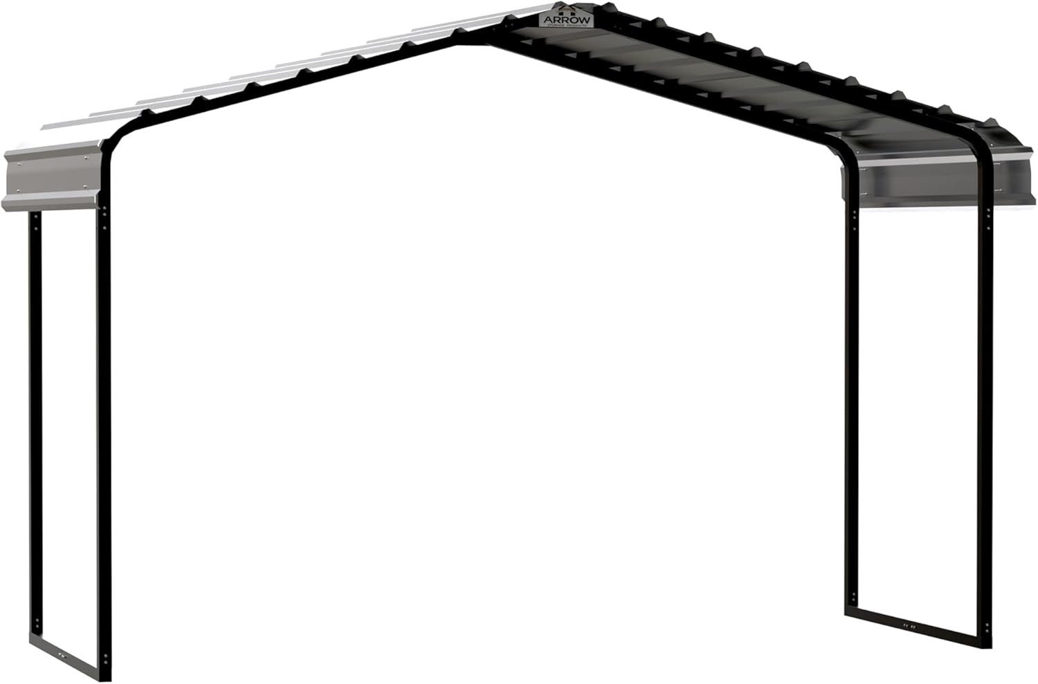 Arrow Metal Canopy, Galvanized Steel Outdoor Awning for Grill, ATV, and Motorcycle Protection, Weather-Resistant Shelter, 12’ x 6’ x 7’, Eggshell