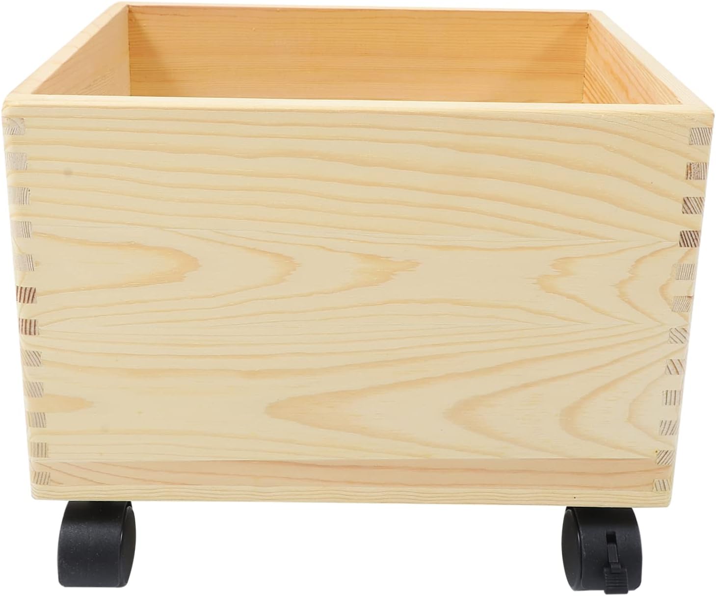 Wooden Storage Box with Wheels Eco-friendly Clothes Organizer for Household Container for Toys and Essentials Safe Materials Easy to Use