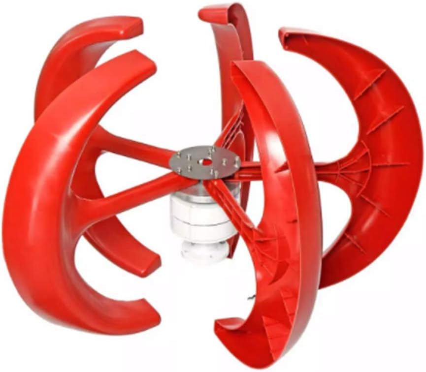 Red 9000W 5 Blades Vertical Axi Wind Turbines Generator Lantern 12V 24V Motor Kit Electromagnetic for Home Streetlight Use,12v