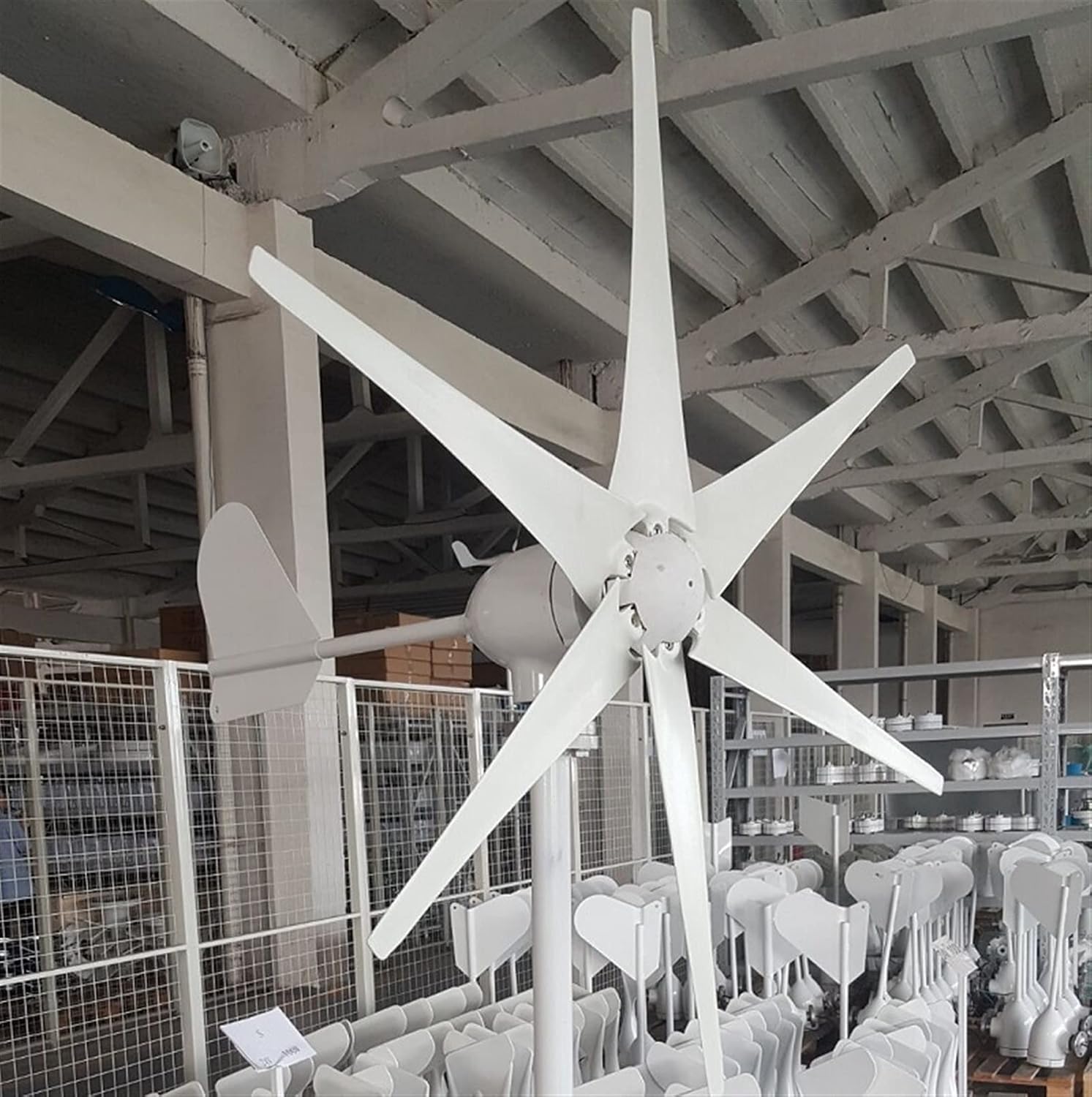 Wind Turbine Real 500 W Horizontal Wind Turbine Generator 12 V 24 V 48 V 3/5 Blades Windmill Home Use + 600 W Waterproof Charger Controller (Color : Flange base, Size : 6 BLADES_12_500W)