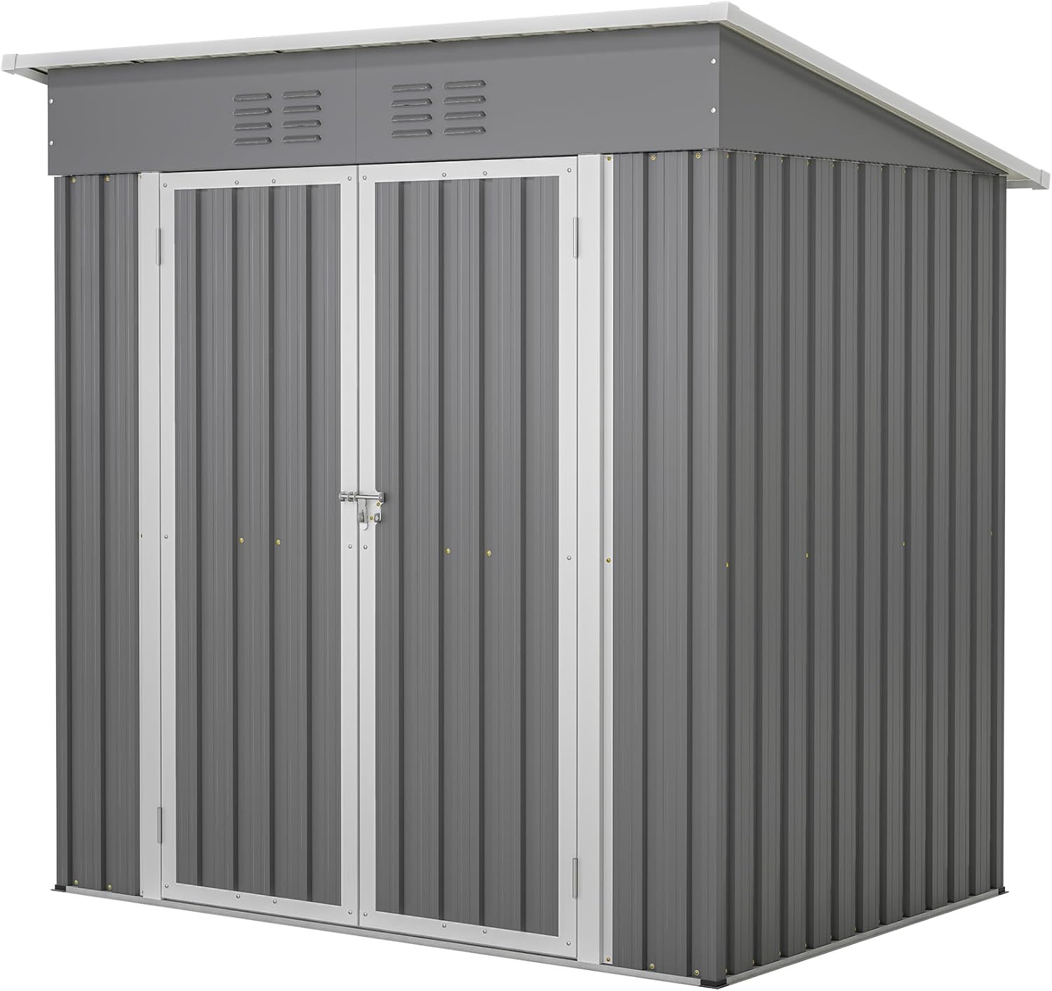 6'x4' Outdoor Metal Storage Shed for Garden Tools – Lockable Door with Floor Frame, Durable Steel Backyard Shed for Tools, Pets, or Storage