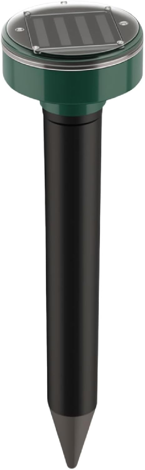 Mole Repellent Solar Powered, Snake Repellent Outdoor, Ultrasonic Vole Deterrent Stakes for Mole, Vole, Gopher, Chipmunk