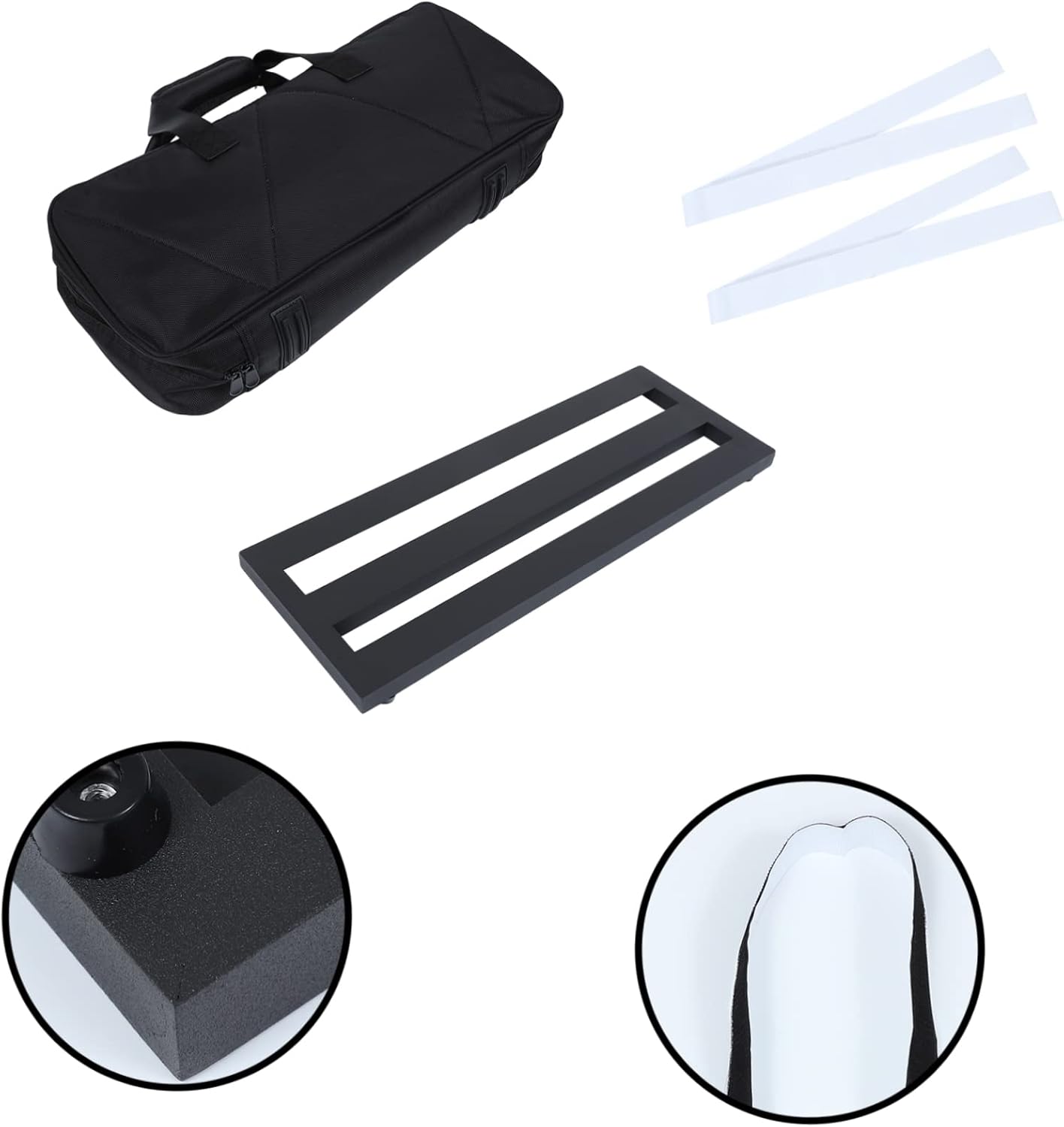 TOYANDONA 1set Guitar Effect Bracket Pedal Board Bag Secure Fixing Belts for Electric Guitar Performance and Storage