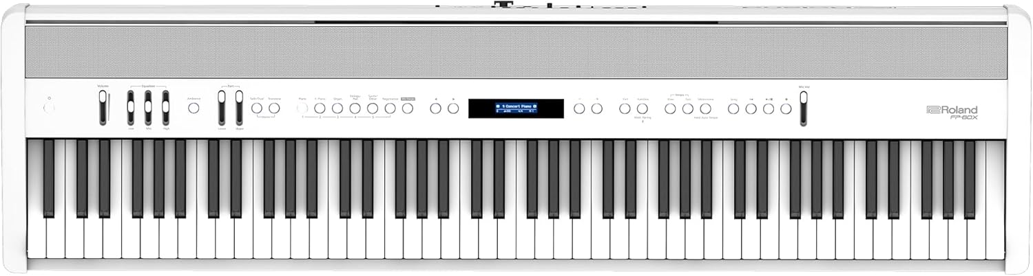 Roland FP-60X | Pro Performance 88-Note Digital Piano | Built-In Powerful Amplifier & Custom Stereo Speakers | Onboard Sound Customization | Curated Tones & FX | White