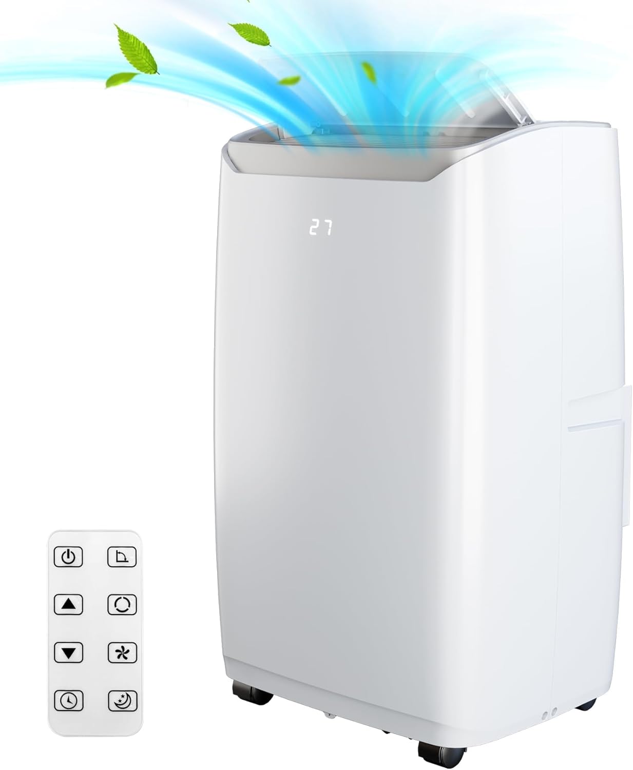 12,000 BTU Portable Air Conditioner - 3-in-1 Cooling, Dehumidifier Fan Cooling up to 400-550 Sq.Ft, Remote Control & 24H Timer, Easy-to-Use Portable Cooling Solution