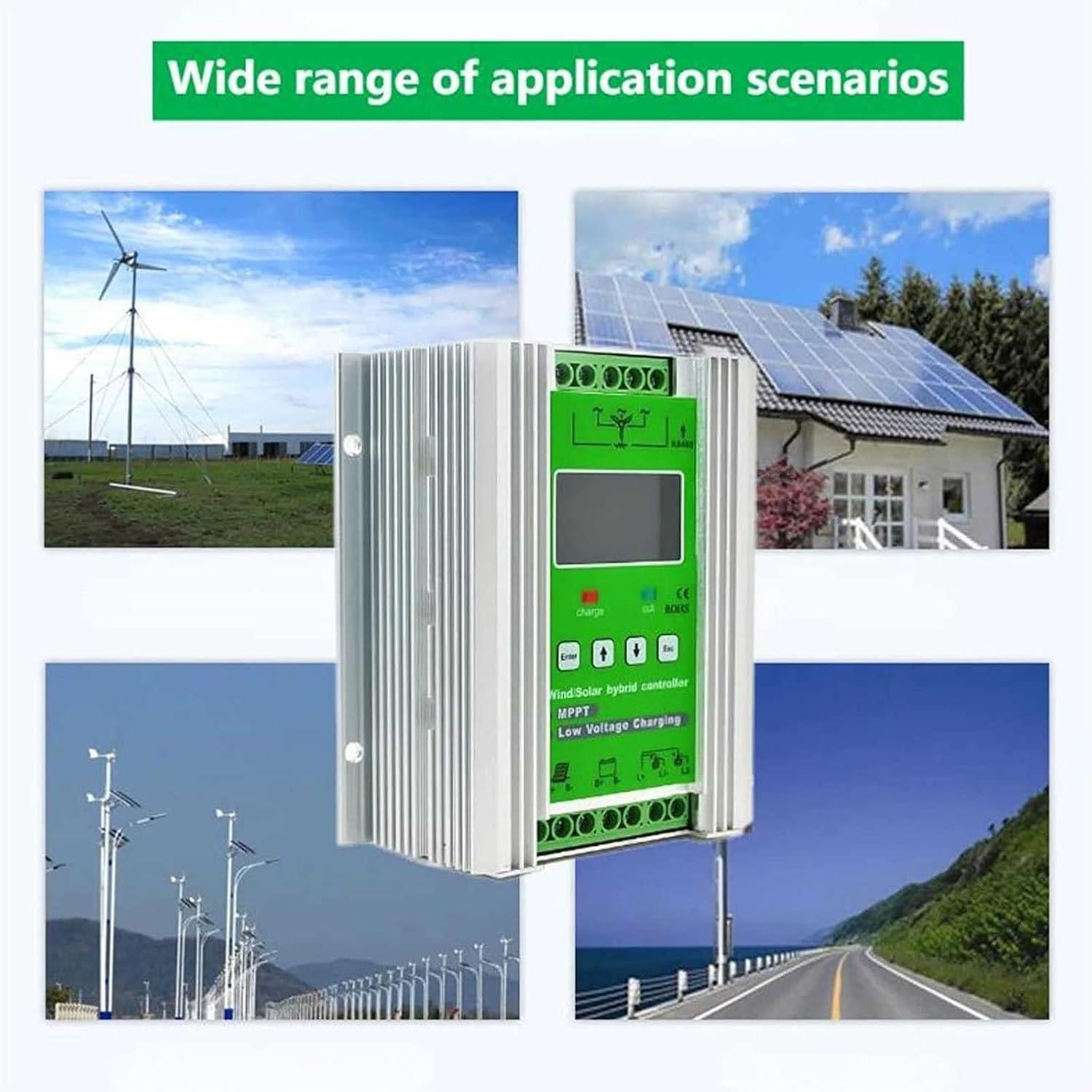 Smart Wind Solar Hybrid Charge Controller 6000W/8000W/10000W/12000W, 12V/24V/48V Auto Distinguish Off Grid MPPT Wind Turbine Solar Charge Controller (12v/24v 12000W)