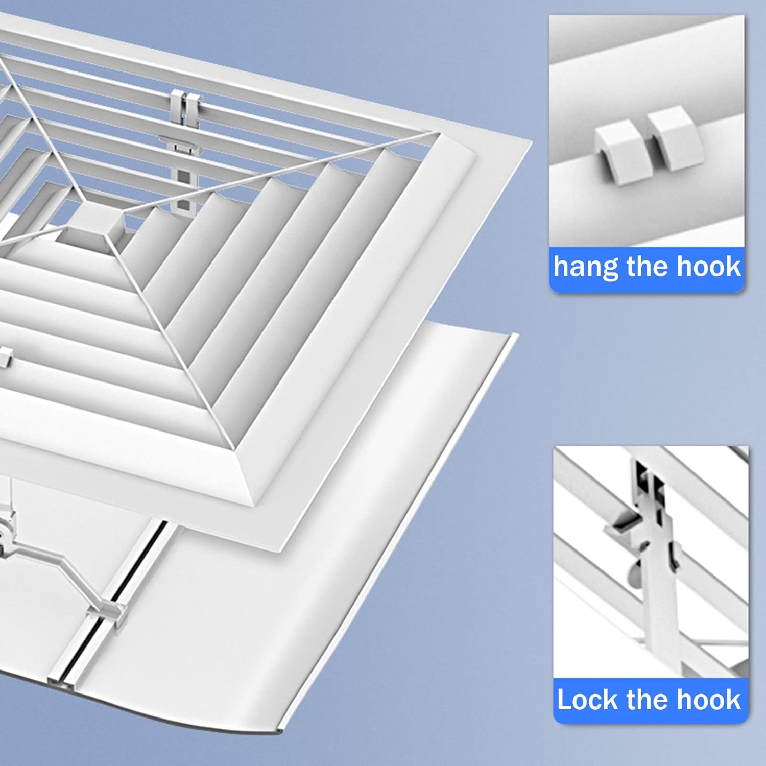 Ceiling Central Air Conditioning Wind Direction Deflector, Home Office Anti-Direct Blowing Air Conditioning Windshield, Suitable for Central Air Conditioner's Register and Grille