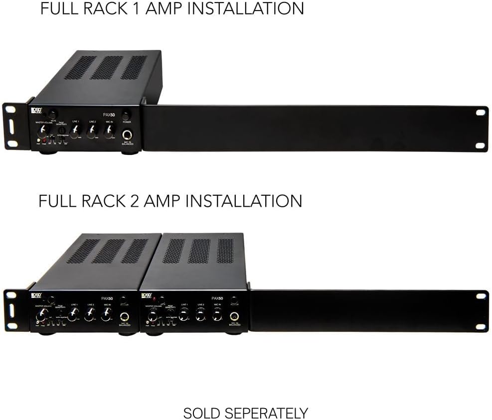 OSD Audio PAX-50 50W Commercial 70V Amplifier, 2 Channel, Class D - ¼ Rack Width, 1U Height