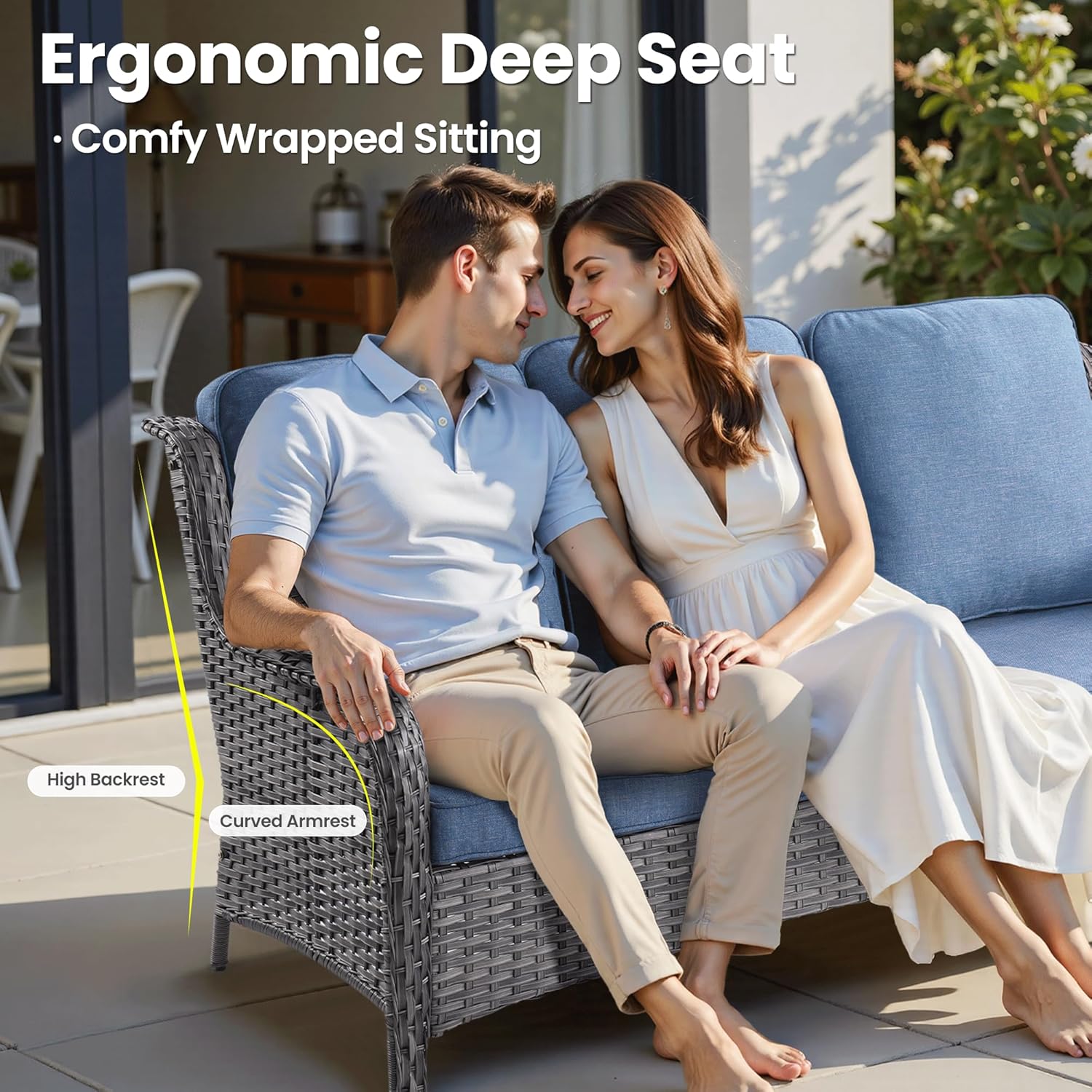 ovios 5 Pieces Patio Furniture Set with 42