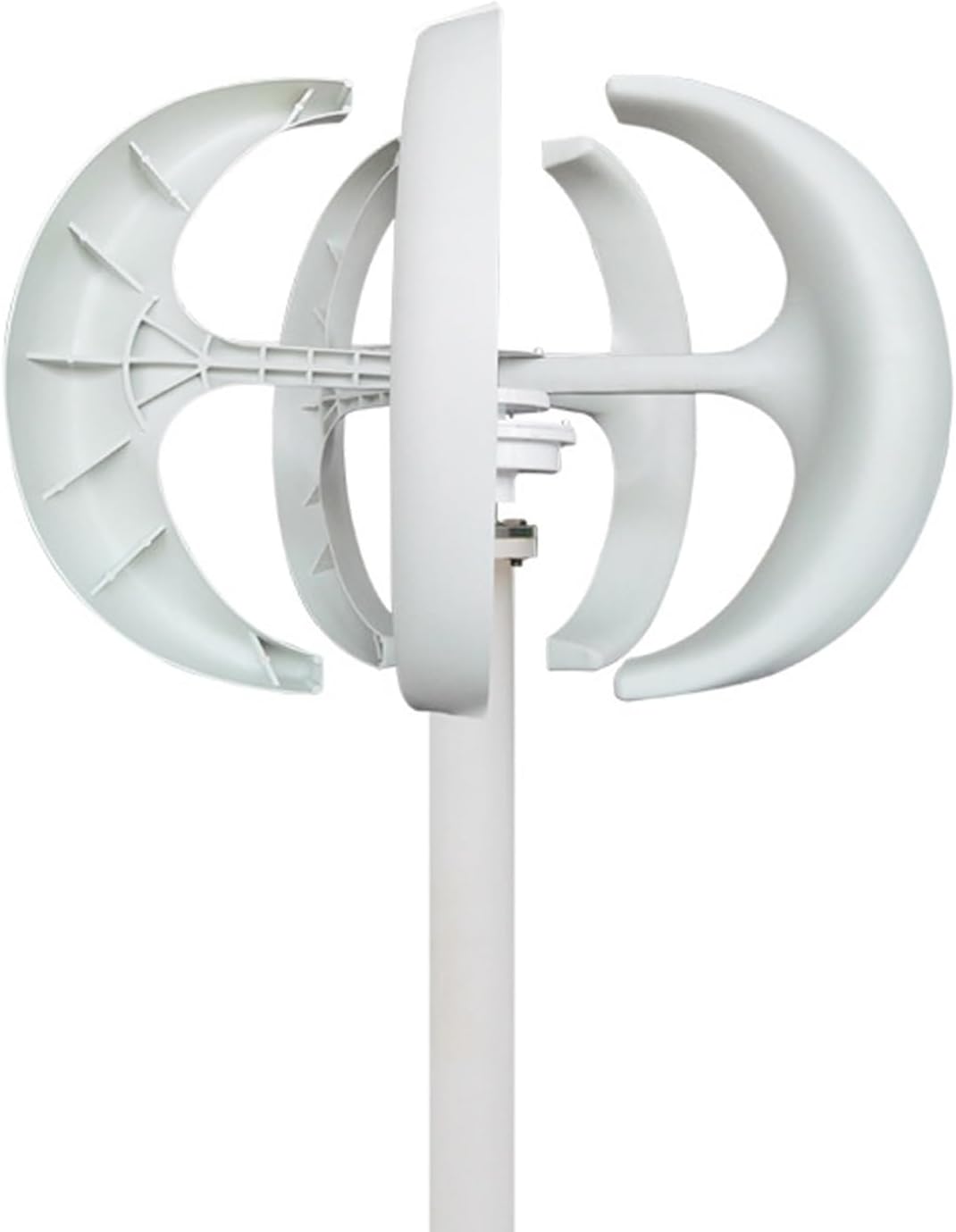 Small Wind Turbine Generator, 200w 12v/24v 5 Blade Vertical Shaft Lantern Type Portable Wind Turbine Generator with Controller, Small Size Suitable for Households, Ships(White,24v)
