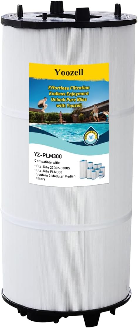 27002-0300S Pool Filter Cartridge Replacement, Compatible with Sta-Rite PLM300 & System 2 Modular Media Pool and Spa D.E. Filters, 300 Sq.Ft Filtration Area