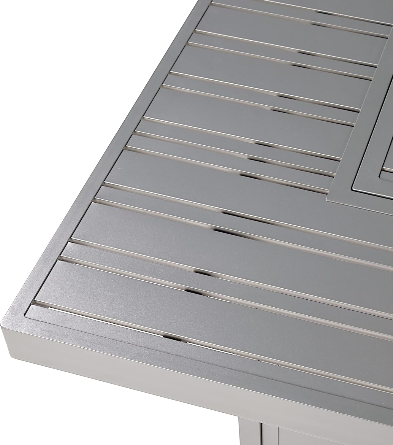 Square 42 in. x 42 in. Aluminum Propane Fire Pit Table with Glass Beads, Two Covers, Lid, 57,000 BTUs in Grey Finish