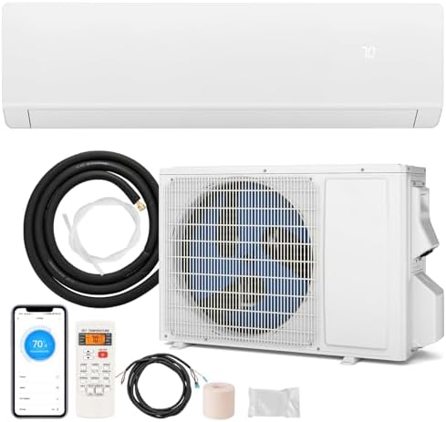 ARLIME 18000 BTU Mini Split AC, 25 SEER2 Inverter Air Conditioner w/ 1.5 Ton Heat Pump, Works with Alexa, Wifi, Cools up to 1250 sq. Ft, Wall AC Unit w/Installation Kit (18000 BTU 25 SEER2 208-230V)