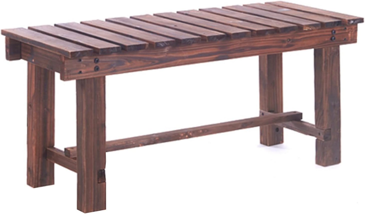 Outdoor Wood Bench Indoor Backless Porch Rustic Square Fir Log Solid Wood Fire Pit Bench for Patio Garden Deck and Backyard,H:40cm/15.7