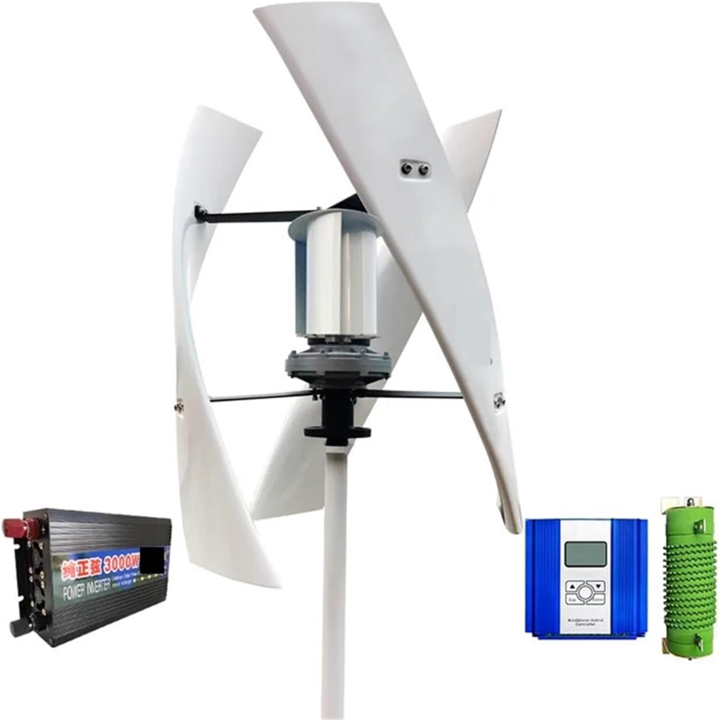 5KW 24V 48V Vertical Axis Low-Speed Wind Turbine with Energy and Low Noise for Household Use Industrial Energy(with Off Grid System,12V_5000W)