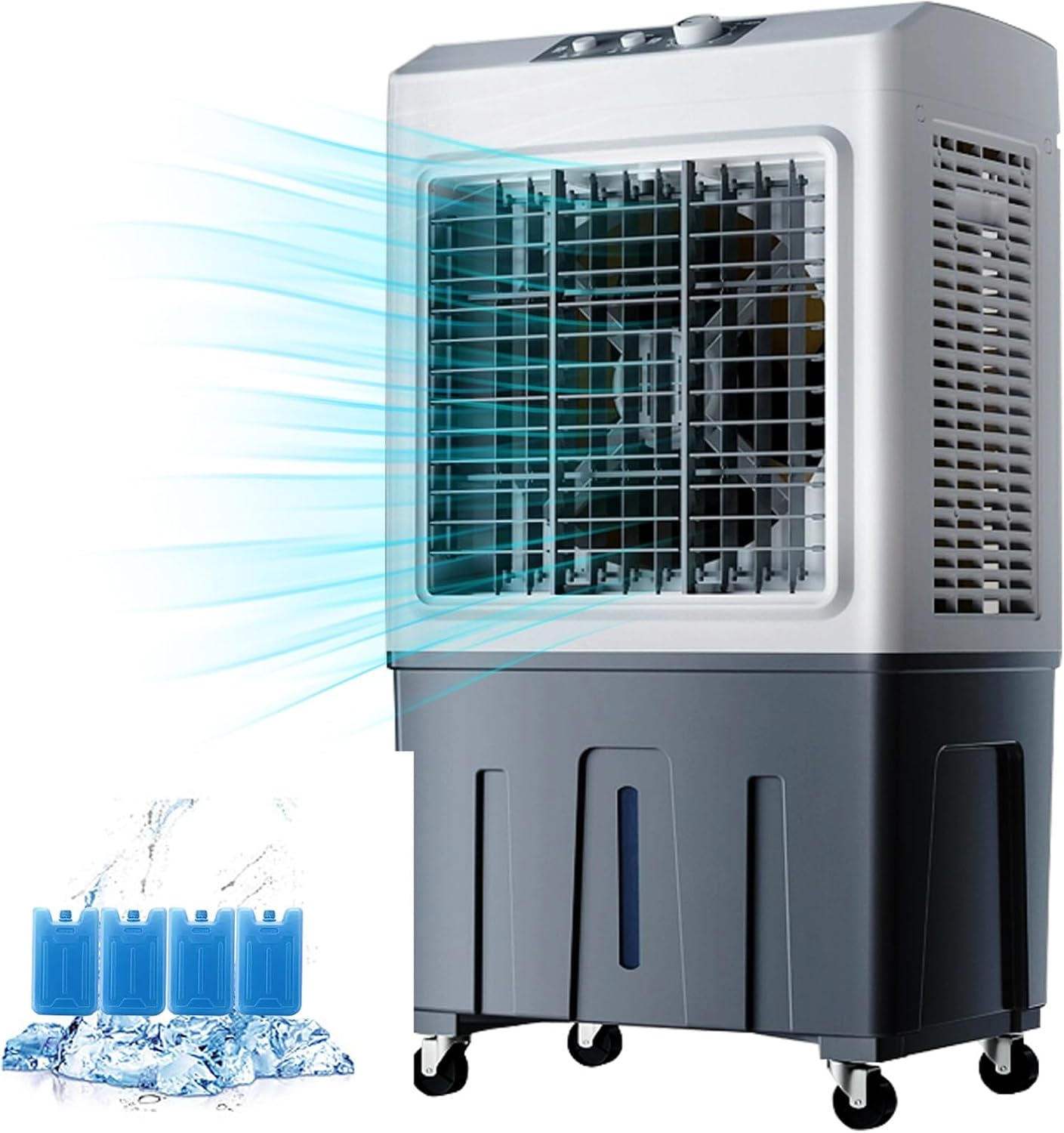 Commercial Evaporative Air Cooler Fan, Industry Humidifier, 3 in 1 200W Air Conditioner, 50L Large Water Tank, Air Coolers for Home, Cool Up to 50 M² (Color : Mechanical, Size : 50x34x90cm)
