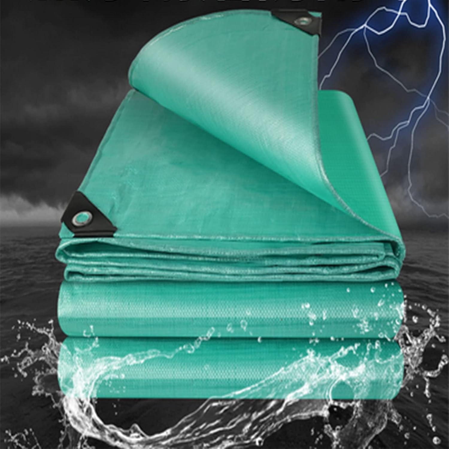 Tarpaulin Grommets，Heavy Duty Tarpaulin Cover with Grommets for Garden Patio Lawn Plants Greenhouse Boat Or Pet Hutch Roof (Color : Green, Size : 10x10)