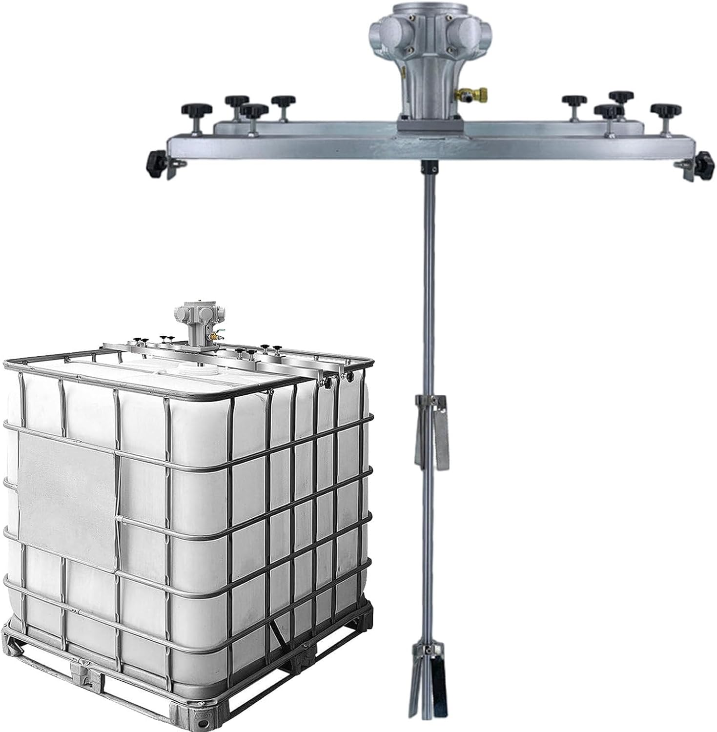 IBC Air Agitator, Pneumatic 1 Ton Tank Mixer Machine, IBC Air Agitator with Folding Propeller and Support Hanger - for Viscous Liquid Ink Dissolver Agitation,H003,H006