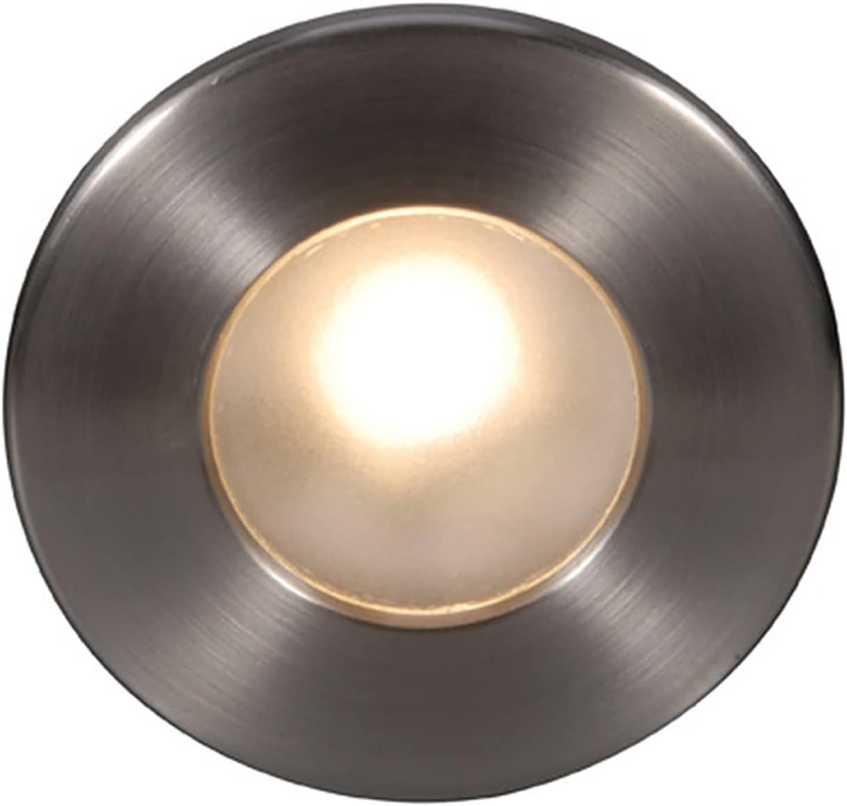 WAC Landscape Lighting, LEDme 120V LED Full Round Indoor and Outdoor Step and Wall Light 3000K Built-in LED in Brushed Nickel