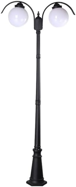 Outdoor Lamp Post Light, 2-Lights Retro Garden Lawn Lamp 221cm Outdoor Traditional Victoria Post Lantern Waterproof IP54 Villa Street Lighting Aluminum High Pole Landscape Lig(