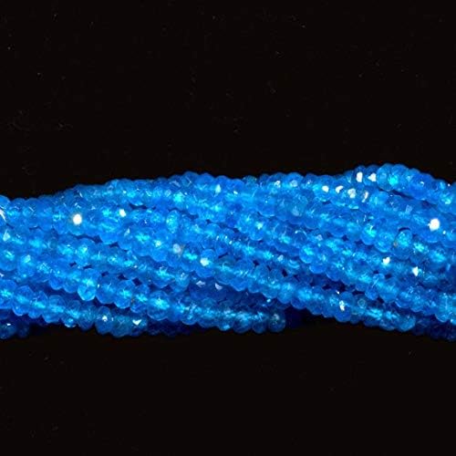 fine micro faceted gem stone beads of neone appetite, size of 3mm to 3.5mm and each strand is 14 inches strand. inch in length