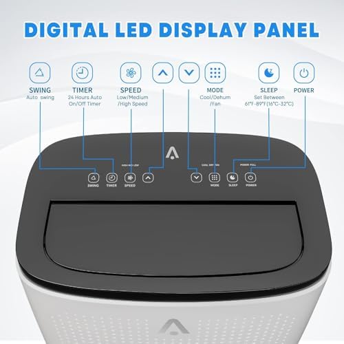 14000 BTU Portable Air Conditioner 3 - in - 1 Unit with Remote Control for Cooling 700 Sq.Ft Areas in Bedrooms, Living Rooms and Offices, Quiet Operation with Sleep Mode