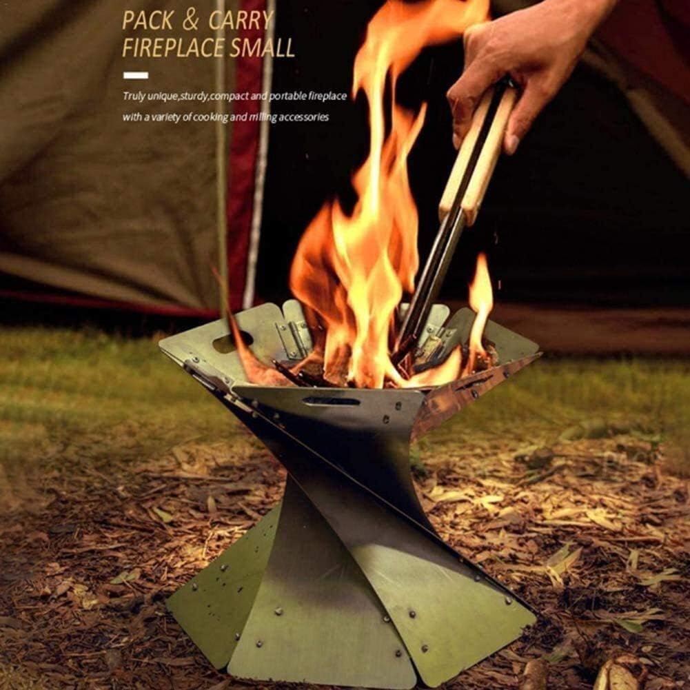 Fire Pits Outdoor Wood Burning Fire Pits Outdoor Fire Pit Bonfire Coal Grill Firepit for Outside Grill Charcoal Smokeless Grill with Spark Screen Poker with Cover BBQ Cooking for Outsid