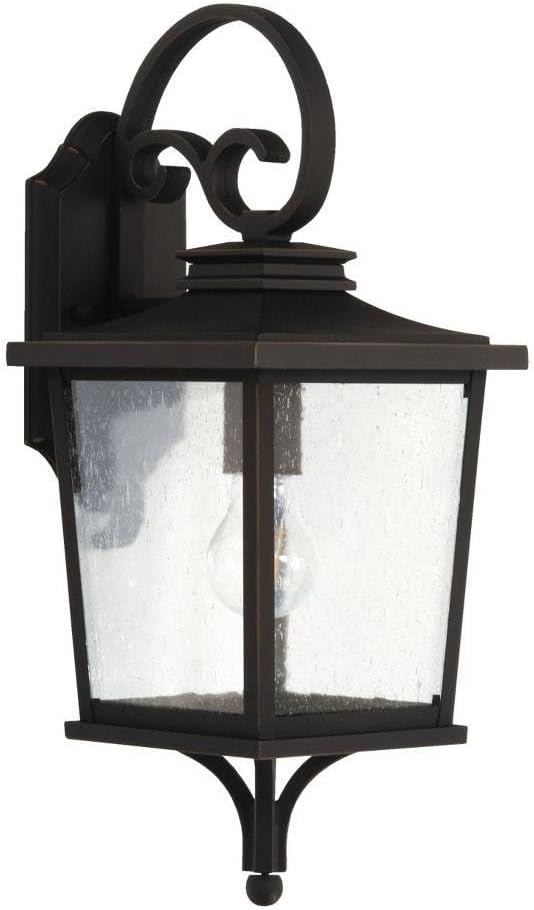 Craftmade ZA2904-DBG Tillman Architectural Clear Seeded Glass Outdoor Lantern/Wall Sconce, 1-Light 60 Watt, 19