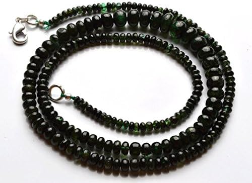 1 Strand Natural 21 Inches Stands AAAA Gems Quality 100% Natural Emerald Transparent Smooth Roundels Beads Necklace 3 to 8 MM