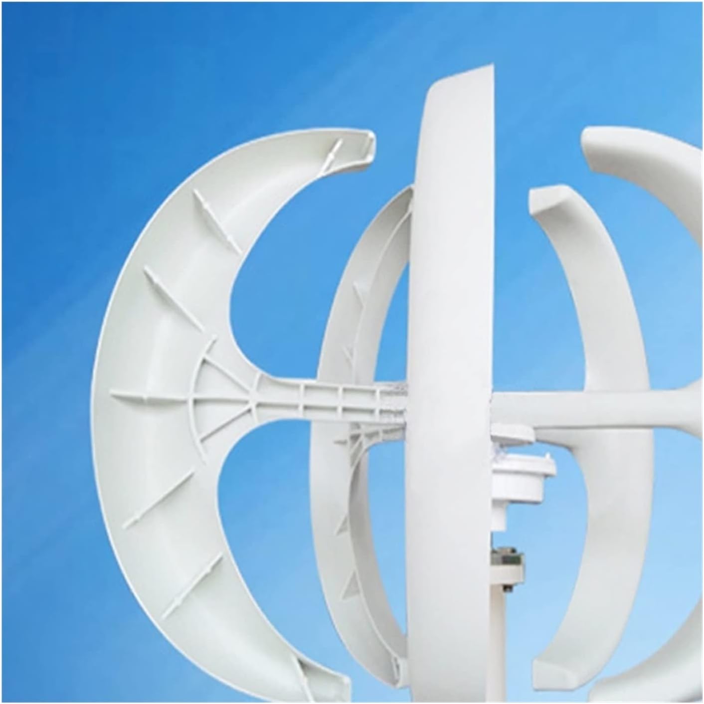Wind Turbine, Small Vertical Axis Wind Turbine Generator for Home 3000W 12V 24V 48V with MPPT Low Noise 3KW Windmill for Farm Garden(White,12V)