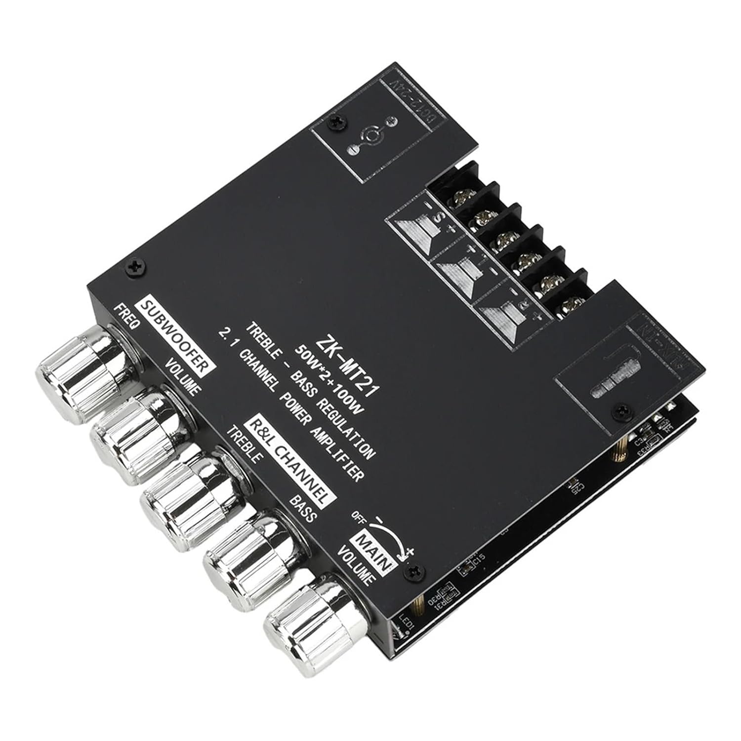 MT21 2.1 Channel 5.0 Digital Audio Amplifier Board 100W+50W+50W Subwoofer Stereo Sound Amplifier Bass AMP Module AUX(Type A)