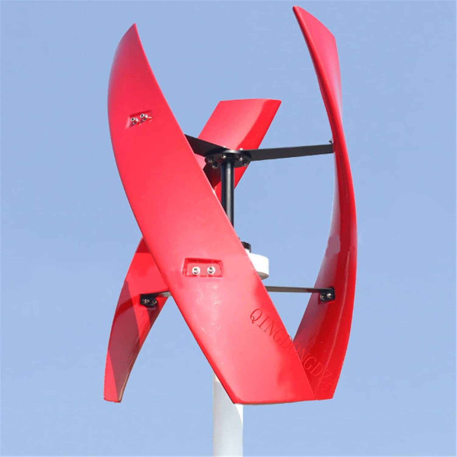 WANGYONGQI 10000W Vertical Axis Wind Turbine Generator with Charge Controller,12V/24V 48V High Efficiency 3 Blades Turbine Generator Kit for Home Farm Street Use (Red)