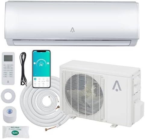 Acekool 24,000 BTU Mini Split Air Conditioner & Heater, 21 SEER2, R454B Inverter Ductless Split AC Unit with Pre-Charged Condenser & Installation Kit, Covers up to 1500 Sq. Ft., WiFi Control, 208/230V