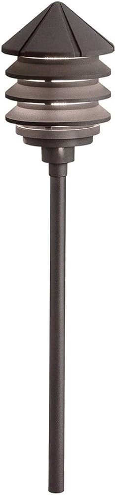 Kichler 15205AZT Six Groove Path & Spread 1-Light 120V, Textured Architectural Bronze
