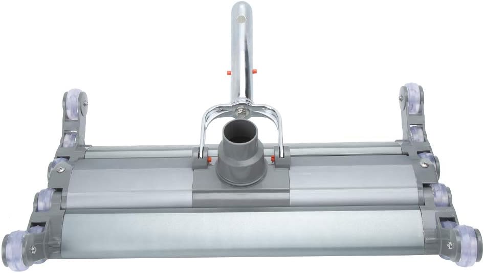 Generic Swimming Pool Vacuum Head 18in Aluminum Alloy Heavy Duty Spa Tool with 12 Rollers and 360 Rotation for In Ground Pools and Spas Material Aluminum Alloy Color Silver Size