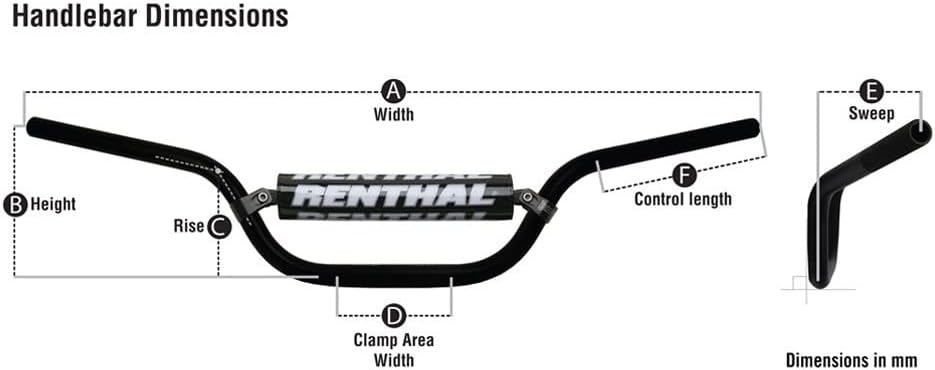 Renthal 838-01-SI-05-185 Bend High Off-Road Motorcycle Handlebar Accessories - Silver / 7/8 in.